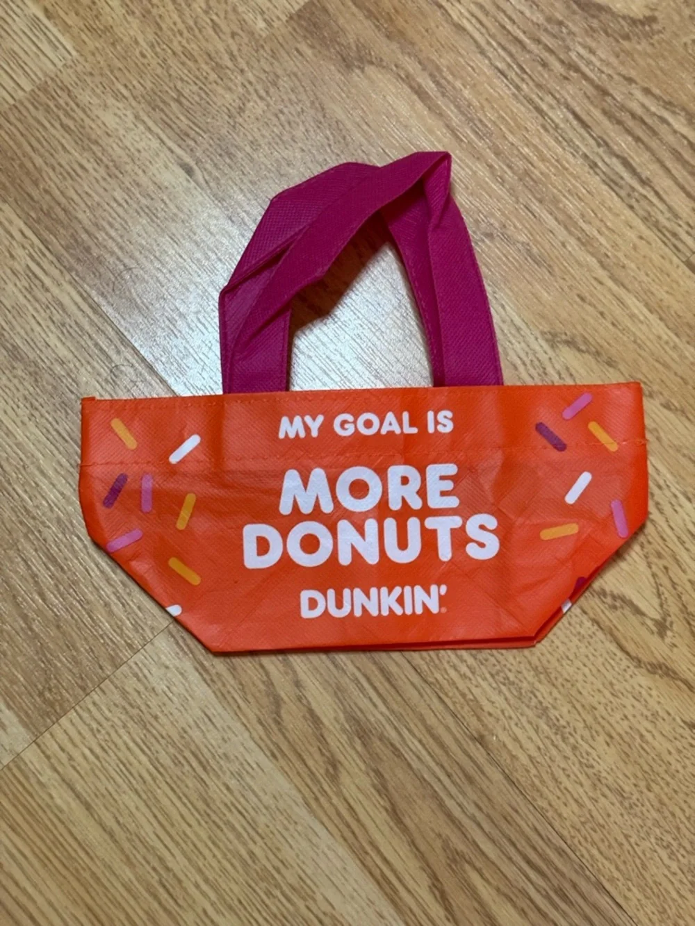 More Donuts' Mini Tote Bag - Orange with Pink Handles - Picture 2 of 6